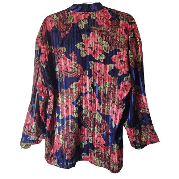 Vintage 80s Victoria’s Secret Gold Label Lingerie Top Sz M Floral Paisley Print - Picture 4 of 9